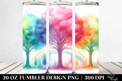 Whimsical Colorful Pastel Rainbow Trees | 20 oz Tumbler Product Image 2