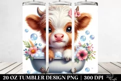 Cute Baby Highland Cow Tumbler Product Image 2