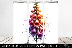 Shiny Foxglove Material Watercolor Tumbler Design Product Image 2