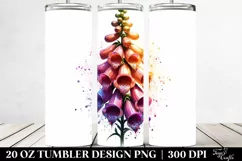 Shiny Foxglove Material Watercolor Tumbler Design Product Image 2
