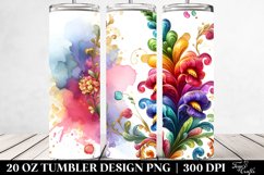 Colorful Floral Swirls Tumbler Decor Product Image 2