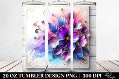 Violet Floral Splash Tumbler Design Product Image 2