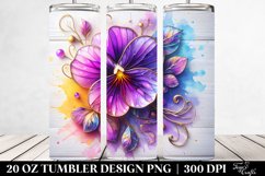 Violet Floral Splash Tumbler Decor Product Image 2