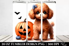 Pastel Poodle with Jack-o-Lantern 20 Oz Tumbler Product Image 2