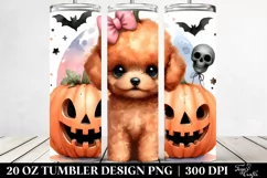 Pastel Poodle with Jack-o-Lantern 20 Oz Tumbler Product Image 2