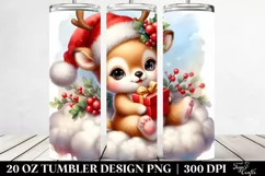 Cute Baby Deer Santa Hat | 20 oz Tumbler Product Image 2