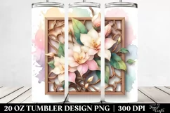 Wooden Stained Gardenia,Abstract Pastel Design | 20 oz Product Image 2