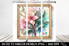 Wooden Stained Gardenia,Abstract Pastel Design | 20 oz Product Image 2