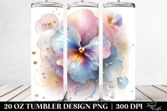Shiny Pastel Pansy with Golden Insertions 20 Oz Tumbler Product Image 2