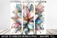 Shiny Pastel Magnolia in Watercolor, Transparent 20 Oz Product Image 2