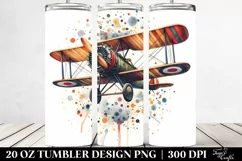 Vintage Biplane with Confetti | 20 oz Tumbler Product Image 2