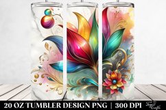 Colorful Floral Swirls Tumbler Decor Product Image 2