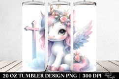 Cute Baby Unicorn with Crocus | 20 oz Tumbler Product Image 2