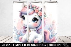 Cute Baby Unicorn with Crocus | 20 oz Tumbler Product Image 2