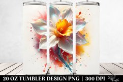 Glossy Floral Splash Tumbler Art Product Image 2