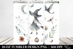 Simple Watercolor Whimsical Witch | 20 oz Tumbler Product Image 2