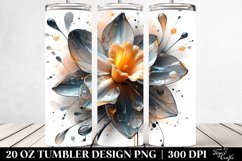 Glossy Floral Splash Tumbler Design Product Image 2