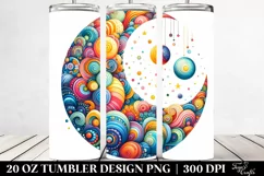Vibrant Moon White Background Tumbler 20 oz Tumbler Product Image 2