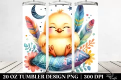 20 Oz Tumbler Sublimation | Colorful Boho Baby Chicken Product Image 2