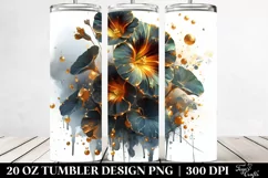 20 Oz Tumbler Sublimation | Glossy Nasturtium Watercolor Product Image 2