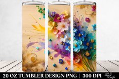 20 Oz Tumbler Sublimation | Colorful Delphinium Wooden Product Image 2
