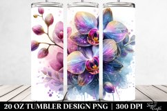 20 Oz Tumbler Sublimation | Shiny Orchid Watercolor Splash Product Image 2
