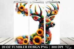 Deer and Flowers Design | 20 oz Tumbler Product Image 2