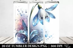 20 Oz Tumbler Sublimation | Glossy Snowdrop Watercolor Product Image 2