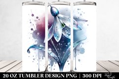 20 Oz Tumbler Sublimation | Glossy Snowdrop Watercolor Product Image 2