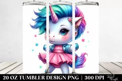 Colorful Baby Unicorn with Whimsical Dance 20 Oz Tumbler Product Image 2