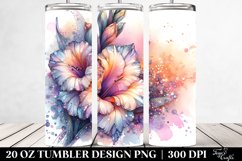 20 Oz Tumbler Sublimation | Shiny Gladiolus Watercolor Product Image 2
