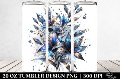 20 Oz Tumbler Sublimation | Shiny Lobelia Watercolor Splash Product Image 2