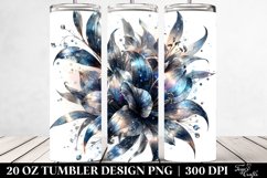 20 Oz Tumbler Sublimation | Shiny Lobelia Watercolor Splash Product Image 2