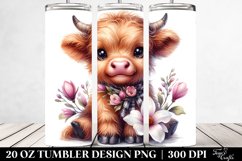 Cute Highland Cow with Magnolia Wreath Product Image 2