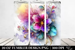 20 Oz Tumbler Sublimation | Colorful Violet with Watercolor Product Image 2