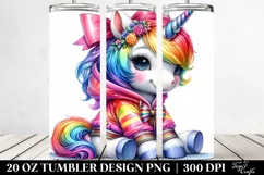 Cute Baby Unicorn, | 20 oz Tumbler Product Image 2