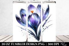 20 Oz Tumbler Sublimation | Shiny Crocus with Watercolor Product Image 2