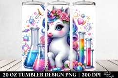 Colorful Watercolor Baby Unicorn. 20 oz Tumbler Design Product Image 2