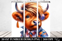 Modest Highland Cow Playing | 20 oz Tumbler Product Image 2
