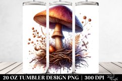 Detailed Shiny Mushroom Watercolor Splash | 20 oz Tumbler Product Image 2