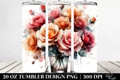 Abstract Watercolor Rose | 20 oz Tumbler Product Image 2