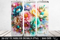 Wooden Peonies Splash | 20 Oz Tumbler Product Image 2