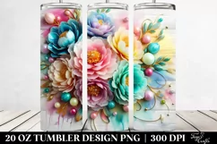 Wooden Peonies Splash | 20 Oz Tumbler Product Image 2