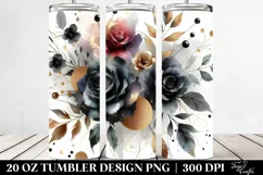 Abstract Colorful Black Roses | 20 oz Tumbler Product Image 2