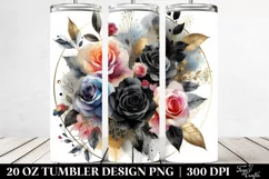 Abstract Colorful Black Roses | 20 oz Tumbler Product Image 2
