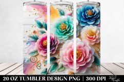 Wooden Peonies Splash | 20 Oz Tumbler Product Image 2