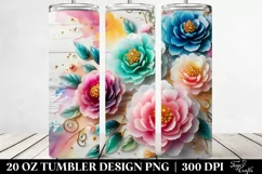 Wooden Peonies Splash | 20 Oz Tumbler Product Image 2