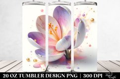 20 Oz Tumbler Sublimation | Pastel Crocus with Golden Product Image 2