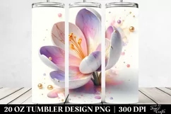 20 Oz Tumbler Sublimation | Pastel Crocus with Golden Product Image 2