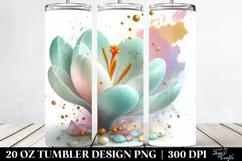 20 Oz Tumbler Sublimation | Pastel Crocus with Golden Product Image 2